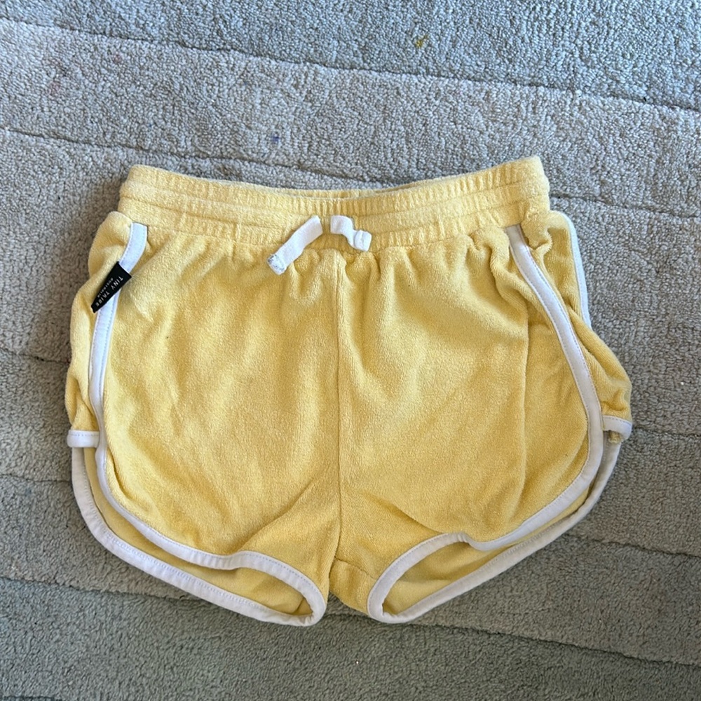Tiny Tribe yellow terry cloth shorts